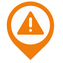 Emergency Map Marker (Orange Outline) Icon, emergency,map marker