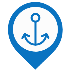 Ferry Map Marker (Blue) Icon, ferry,blue marker