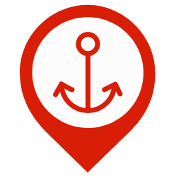 Ferry Map Marker (Red) Icon, ferry,red marker