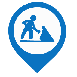 Maintenance (Worker) Map Marker (Blue) Icon, maintenance,worker,blue marker