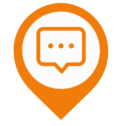Notification Map Marker (Orange Outline) Icon, notification,map marker