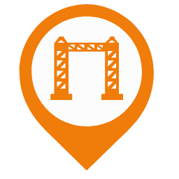 Portal Map Marker (Orange Outline) Icon, portal,map marker