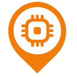 Terminal Map Marker (Orange Outline) Icon, terminal,map marker