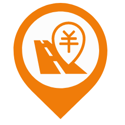 Tollway Map Marker (Orange Outline) Icon, tollway,map marker