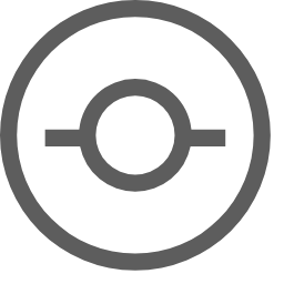 Circle Icon (Gray with Line) Icon, circle,stop