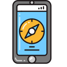 Compass App on Phone Icon, compass,app,phone