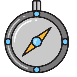 Compass with Gray Outline Icon, compass,navigation,direction