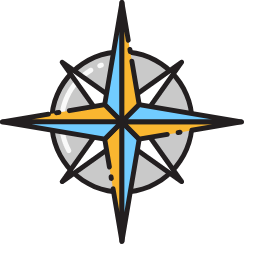 Compass with Yellow and Blue Icon, compass,direction,navigation