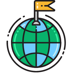 Destination Flag on Globe Icon, destination,flag,globe