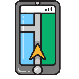 GPS Navigation on Phone Icon, GPS,navigation,phone