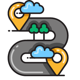 Multiple Destinations (Path) Icon, multiple,destinations,path