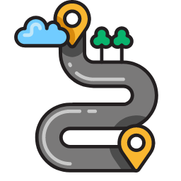 Multiple Destinations (Road) Icon, multiple,destinations,road