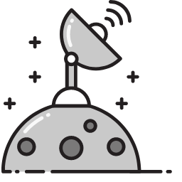 Radar on Moon Icon, radar,moon,detection