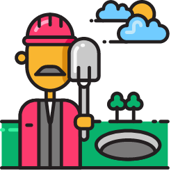 Roadworks with Worker Icon, roadworks,worker,tools