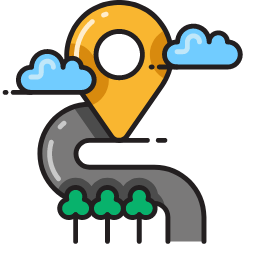 Sealed Road with Marker Icon, sealed road,marker,clouds