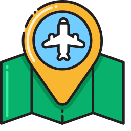 Searching Airport on Map Icon, airport,search,map