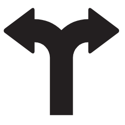Fork Road Sign Icon, fork,road sign,navigation