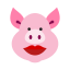 Pig With Lipstick Icon, animal,lipstick,pig