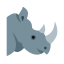 Rhinoceros Head Icon, rhinoceros,animal,mammal