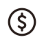 Dollar Icon (White Outline) Icon, dollar,finance,outline
