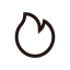 Hot Icon (White Outline) Icon, flame,hot,outline