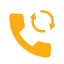 Transfer Icon, orange phone,transfer