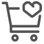Cart with Heart Icon, cart,heart,shopping