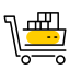 E - commerce Icon, e - commerce,shopping cart,boxes