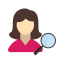 Find Female Profile Icon, female profile,find,magnifying glass