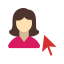 Select Female Profile Icon, cursor,female profile,select
