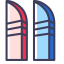 Curved Building Pair Icon, curved,building
