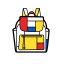 Mondrian Style Backpack Icon, Mondrian,backpack,fashion