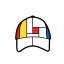 Mondrian Style Peaked Cap Icon, Mondrian,fashion,peaked cap