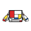 Mondrian Style Shoulder Bag Icon, Mondrian,fashion,shoulder bag