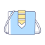 Light Blue and Yellow Bag Icon, bag,light blue,yellow details