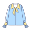 Light Blue Blouse Icon, blouse,light blue,yellow bow