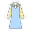 Light Blue Dress Icon, dress,light blue,yellow sleeves