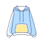 Light Blue Hoodie Icon, hoodie,light blue,yellow pocket