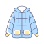 Light Blue Padded Jacket Icon, padded jacket,light blue,yellow details
