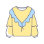 Yellow Sweater Icon, light blue collar,sweater,yellow