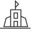 Building with Flag (filled) Icon, building,flag,filled