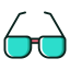 Teal Glasses Icon, glasses,accessory