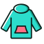 Teal Hoodie Icon, hoodie,clothing