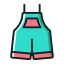 Teal Overalls Icon, overalls,clothing