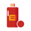 Red Cosmetic Bottle and Circle Icon, bottle,circle,cosmetics
