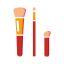 Red Cosmetic Brushes Icon, brushes,cosmetics,red