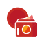 Red Cosmetic Case and Circle Icon, case,circle,cosmetics