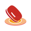 Red Cosmetic on Orange Base Icon, cosmetics,orange base,red