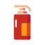 Red Cosmetic Pump Bottle Icon, cosmetics,pump,red