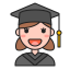 Female Graduate Avatar Icon, cap,female graduate,gown